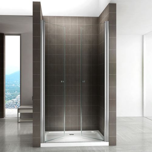 Porte De Douche H195 X L.120 à 124 Cm Verre Transparent - Gina