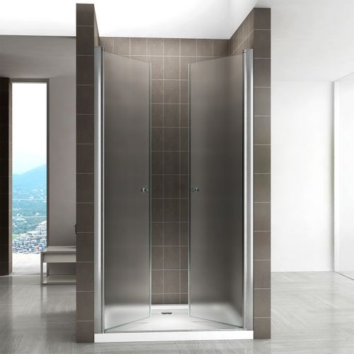 Porte De Douche H195 X L.80 à 84 Cm Verre Opaque - Gina