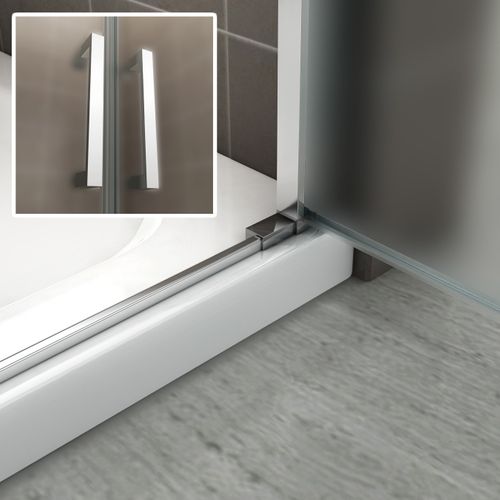 Porte De Douche H185 Largeur 68-71 Cm Verre Dépoli Opaque 2 Portes Battantes, Modèle Kaya