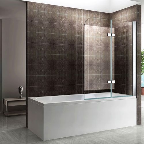 Pare-baignoire 110 X H.140cm Pliant Et Pivotant Verre Transparent Anticalcaire - Baly