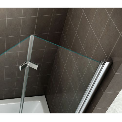 Pare-baignoire 110 X H.140cm Pliant Et Pivotant Verre Transparent Anticalcaire - Baly