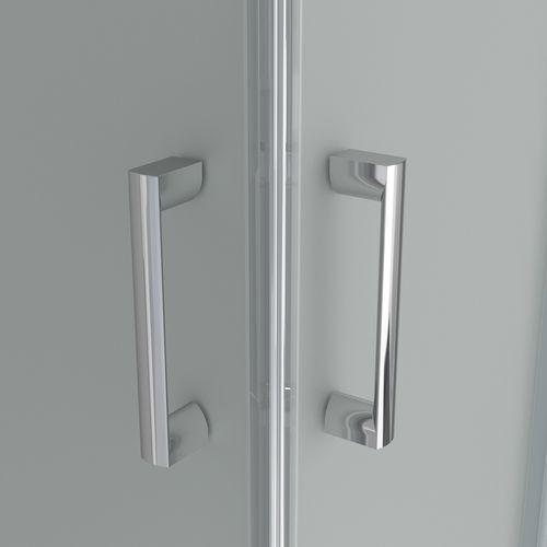 Cabine De Douche H180 100x100cm Verre Opaque Portes Coulissantes Lana (sans Receveur)