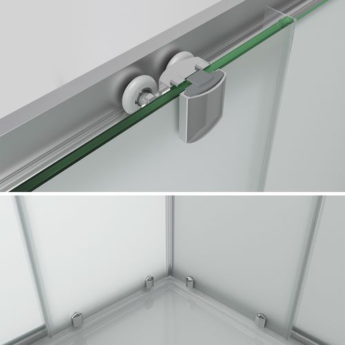 Cabine De Douche H180 70x70cm Verre Opaque Portes Coulissantes Lana (sans Receveur)