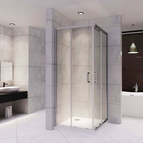 Cabine De Douche H190 70x90cm Verre Transparent Portes Coulissantes Lana (sans Receveur)