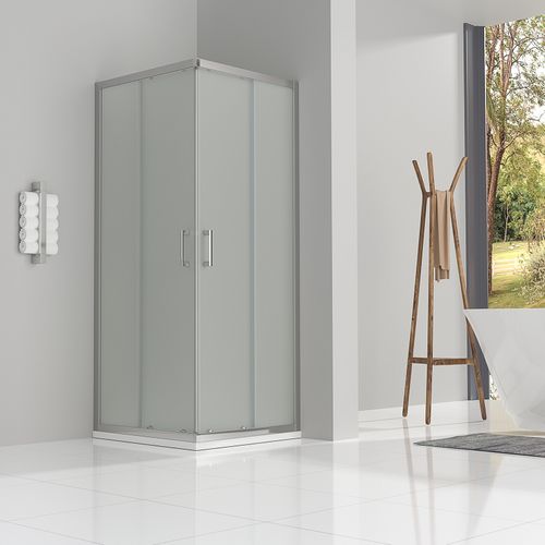 Cabine De Douche H190 70x90cm Verre Opaque Portes Coulissantes Lana (sans Receveur)