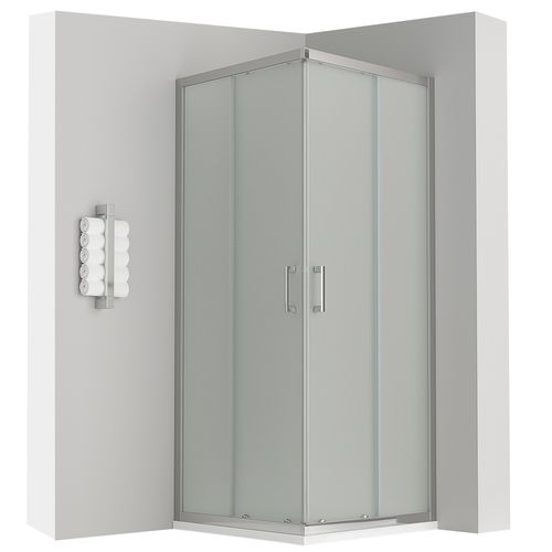 Cabine De Douche H190 70x70cm Verre Opaque Portes Coulissantes Lana (sans Receveur)