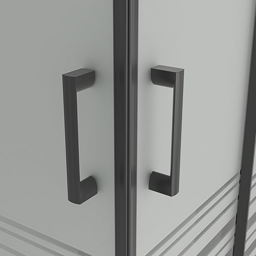 Cabine De Douche H190 70x80cm Verre Semi-opaque Portes Coulissantes Lanablack (sans Receveur)