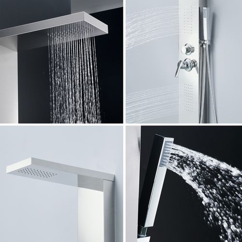 Colonne De Douche Hydromassante 3 Jets Gris / Argent - Zeny