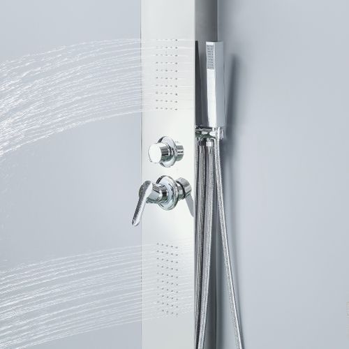 Colonne De Douche Hydromassante 3 Jets Gris / Argent - Zeny