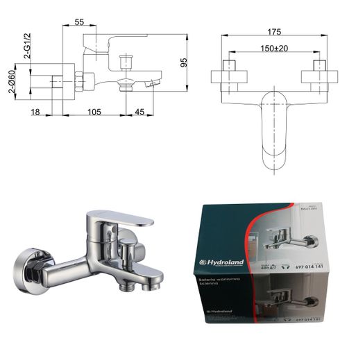 Robinet Mitigeur Mural Bain Et Douche Nero