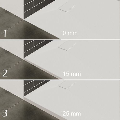 Receveur De Douche Baya 80x160 Cm Blanc Extra-plat Aspect Pierre + Bonde