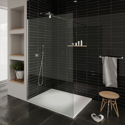 Receveur De Douche Baya 100x180 Cm Blanc Extra-plat Aspect Pierre + Bonde