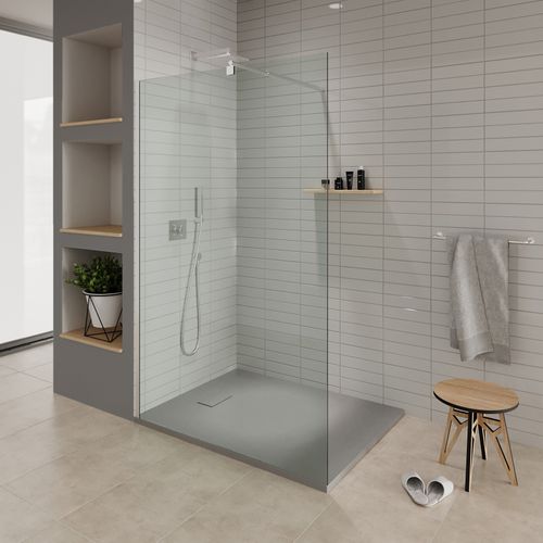 Receveur De Douche Baya 70x100 Cm Gris Extra-plat Aspect Pierre + Bonde
