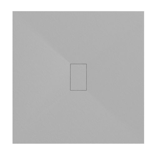 Receveur De Douche Baya 100x100 Cm Gris Extra-plat Aspect Pierre + Bonde Centrale