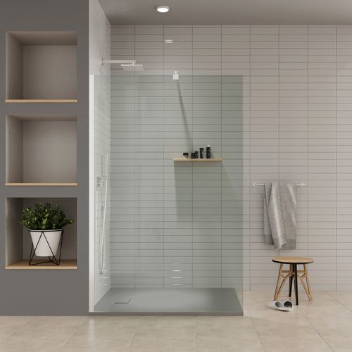 Receveur De Douche Baya 100x120 Cm Gris Extra-plat Aspect Pierre + Bonde