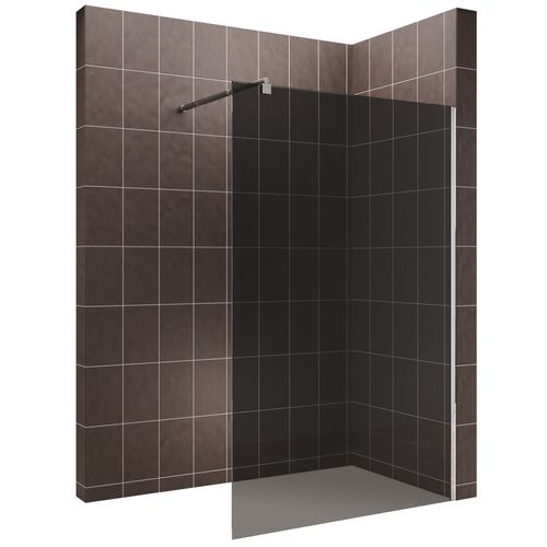 Paroi De Douche Italienne 80x200 Cm Verre Fumé 10 Mm Roma