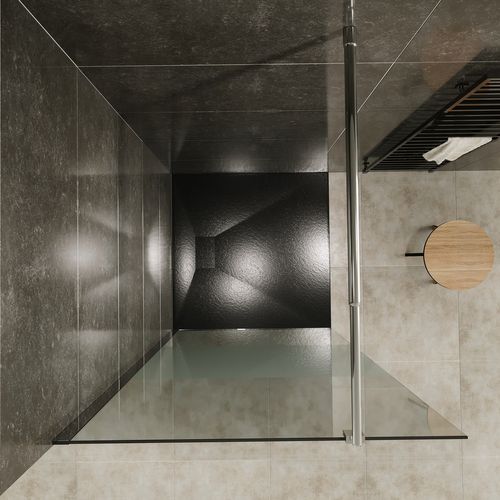 Paroi De Douche Italienne 130x200 Cm Verre Centre-opaque 10 Mm Roma