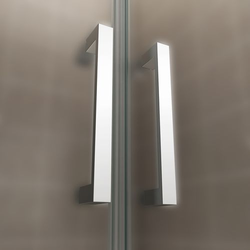 Porte De Douche H180 Largeur 80-83 Cm Verre Dépoli Opaque 2 Portes Battantes, Modèle Kaya