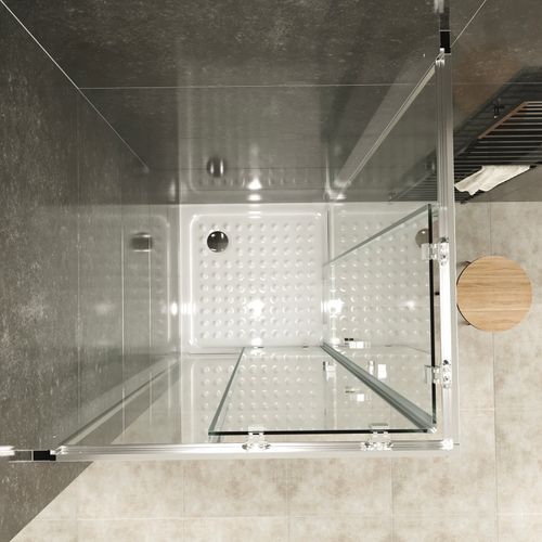 Cabine De Douche H190 85x100cm Verre Transparent Portes Coulissantes Lana+ (sans Receveur)