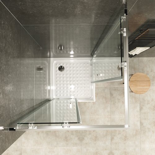 Cabine De Douche H190 85x85cm Verre Transparent Portes Coulissantes Lana+ (sans Receveur)