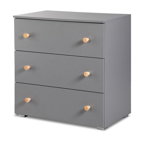 Pauline Commode Bébé Avec Plan à Langer Amovible    Gris / Bois