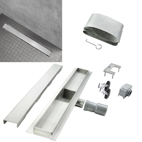 Caniveau De Douche Italienne Inox L.60 Cm Anti-odeurs + Filtre, Drainage Performant -dala