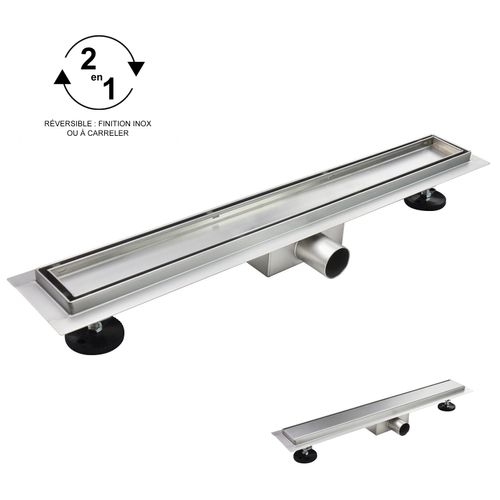 Caniveau De Douche 2en1 à Encastrer L.90 Cm, à Carreler Ou Inox, Drainage 36l/min - Celo