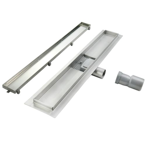 Caniveau De Douche 2en1 à Encastrer L.110 Cm, à Carreler Ou Inox, Drainage 36l/min - Celo