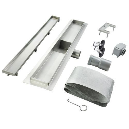 Caniveau De Douche 2en1 à Encastrer L.120 Cm, à Carreler Ou Inox, Drainage 36l/min - Celo