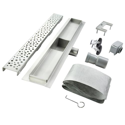 Caniveau De Douche à L'italienne Motif Bulle L.100 Cm Acier, Anti-odeurs, Débit Élevé -gumi