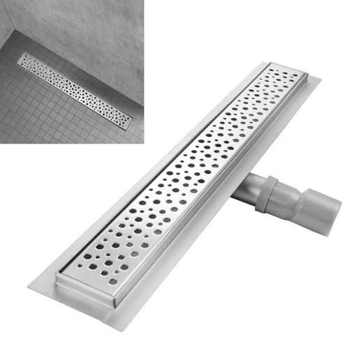 Caniveau De Douche à L'italienne Motif Bulle L.120 Cm Acier, Anti-odeurs, Débit Élevé -gumi