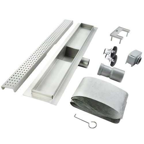 Caniveau De Douche à L’italienne Motif En Pointillé L.70 Cm Anti-odeurs + Filtre -hoxy