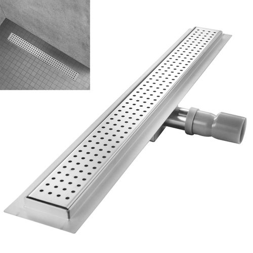 Caniveau De Douche à L’italienne Motif En Pointillé L.80 Cm Anti-odeurs + Filtre -hoxy