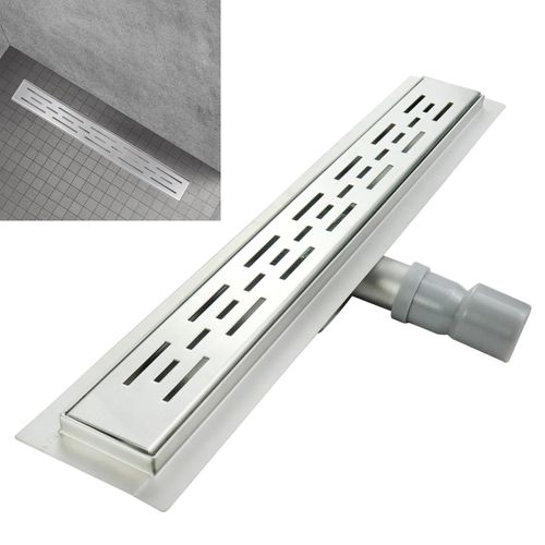Caniveau De Douche L.50 Cm Design Linéaire, Inox, Anti-odeurs, Drainage Élevé -jazy