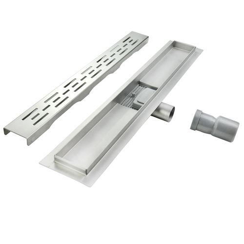 Caniveau De Douche L.80 Cm Design Linéaire, Inox, Anti-odeurs, Drainage Élevé -jazy