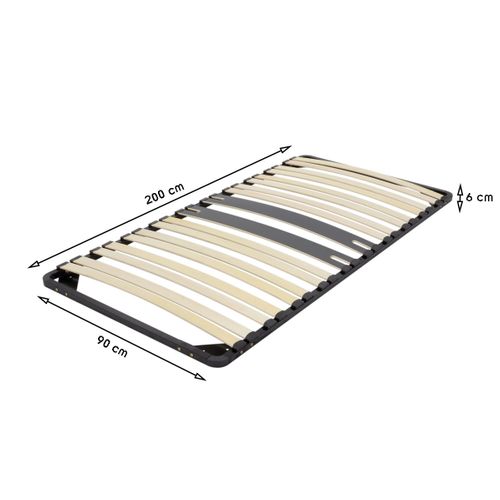 Cama Sommier Ergonomique à Lattes Avec Zone Lombaire Renforcée 90x200 Cm