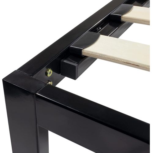 Basi Sommier à Lattes Avec Pieds En Acier Robuste 140x200 Cm Noir