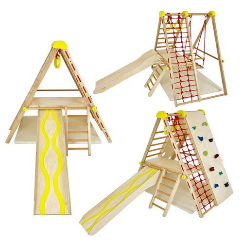 Max Aire De Jeux D'intérieur Modulable Pour Enfants En Bois Dès 6 Mois    Jaune