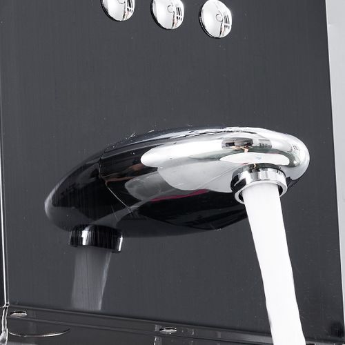 Colonne De Douche Hydromassante 4 Jets + 1 Robinet Noir - Luly