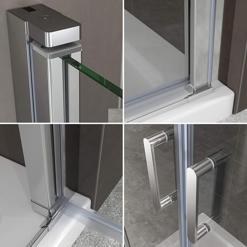 Porte De Doucheh190 Largeur 88-91 Cm Verre Transparent 6 Mm, Portes Battantes Kimi