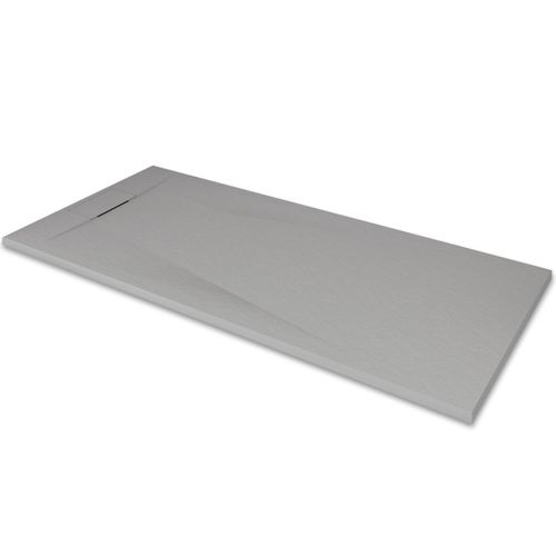 Receveur De Douche Polar 90x160 Cm Gris Effet Pierre Extra-plat Antidérapant + Bonde