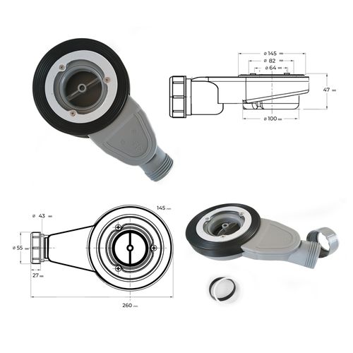 Receveur De Douche Polar 90x180 Cm Blanc Effet Pierre Extra-plat Antidérapant + Bonde