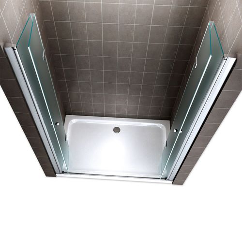 Porte De Douche H195 Largeur 116-120 Cm Verre Opaque 6 Mm Porte Pliante Pivotante Emmy