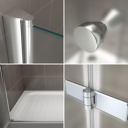 Porte De Douche H185 Largeur 148-152 Cm Verre Opaque 6 Mm Porte Pliante Pivotante Emmy