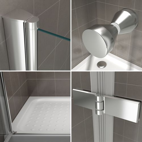 Porte De Douche H185 Largeur 144-148 Cm Verre Transparent 6 Mm Porte Pliante Pivotante Emmy