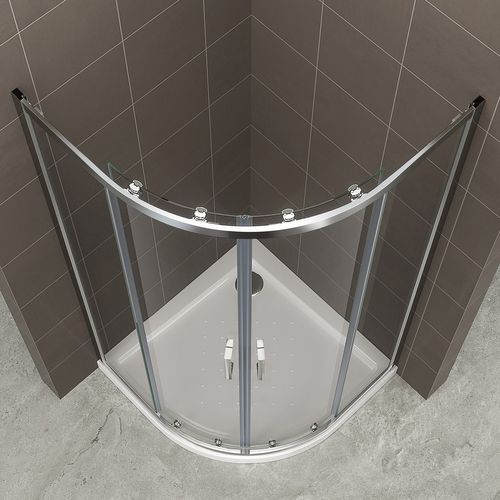 Cabine De Douche H190 80x80cm 1/4 De Cercle Coulissante Transparente Tiby (sans Receveur)