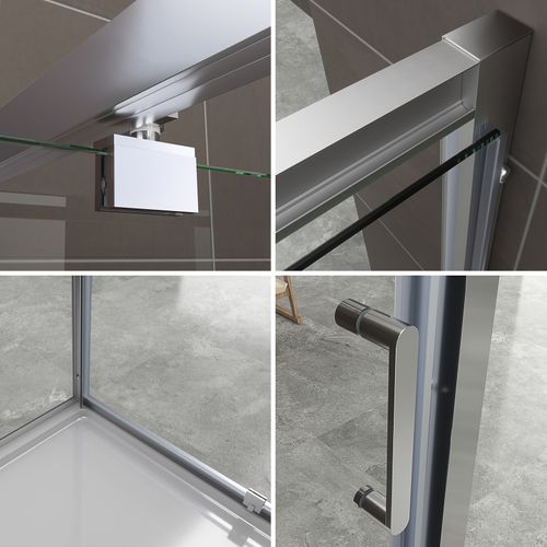 Cabine De Douche H190 90(porte)x80cm Porte Pivotante Verre Transparent Ibea (sans Receveur)