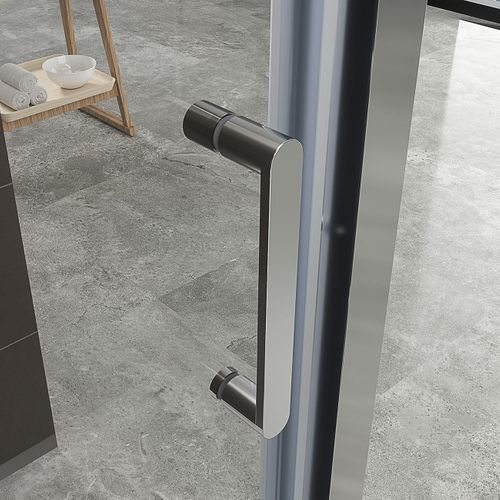 Cabine De Douche H190 70(porte)x90cm Porte Pivotante Verre Transparent Ibea (sans Receveur)