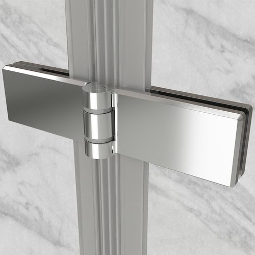 Cabine De Douche Atéa H190 80x95cm Verre Transparent 2 Portes Pliantes Pivotantes (sans Receveur)