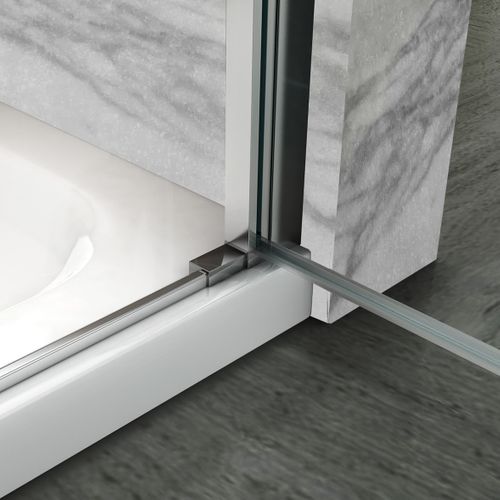 Cabine De Douche Atéa H180 75x95cm Verre Semi-opaque 2 Portes Pliantes Pivotantes (sans Receveur)